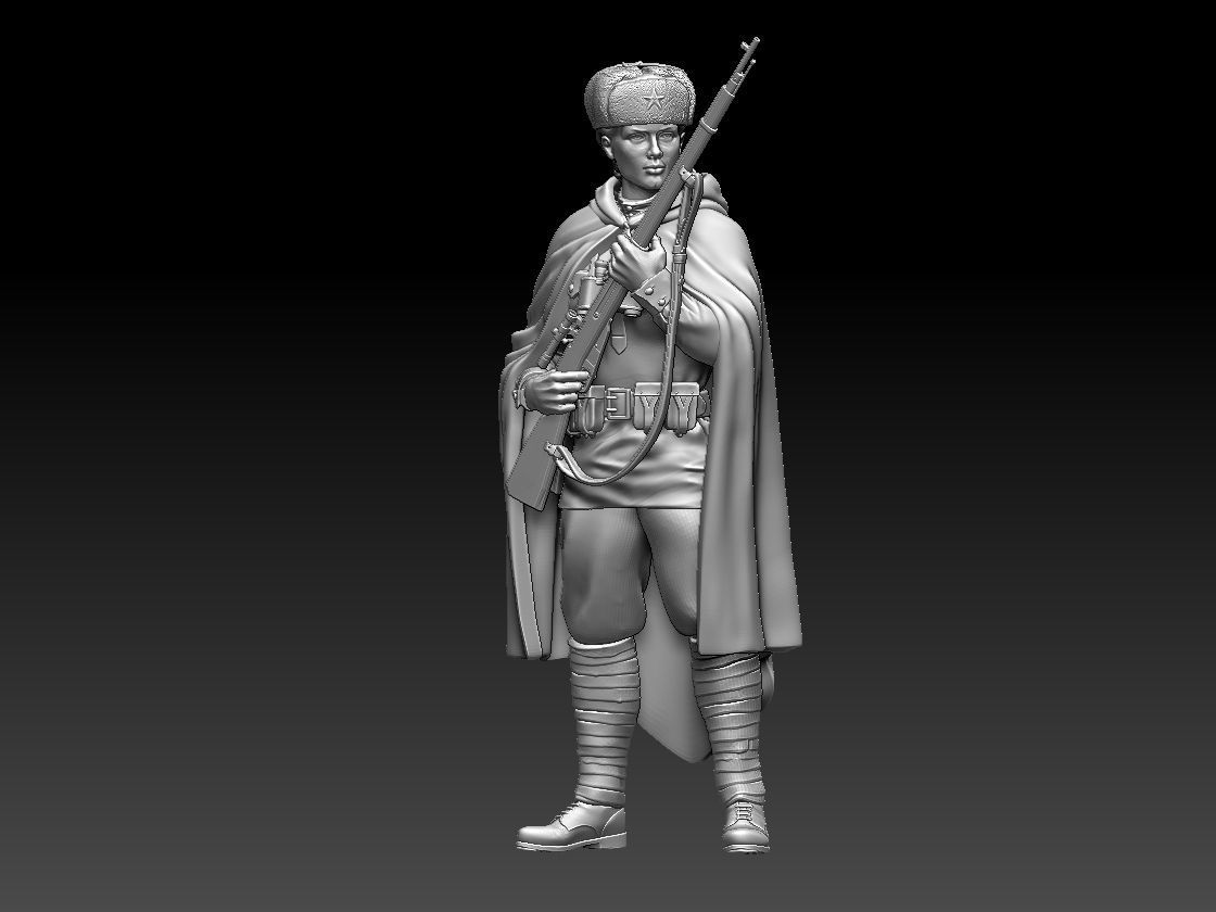 sniper woman 3D print model_6