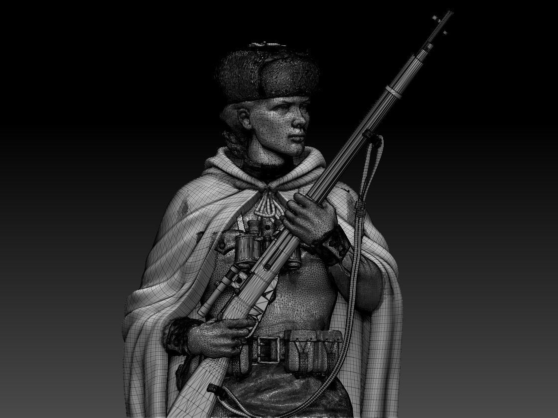 sniper woman 3D print model_5