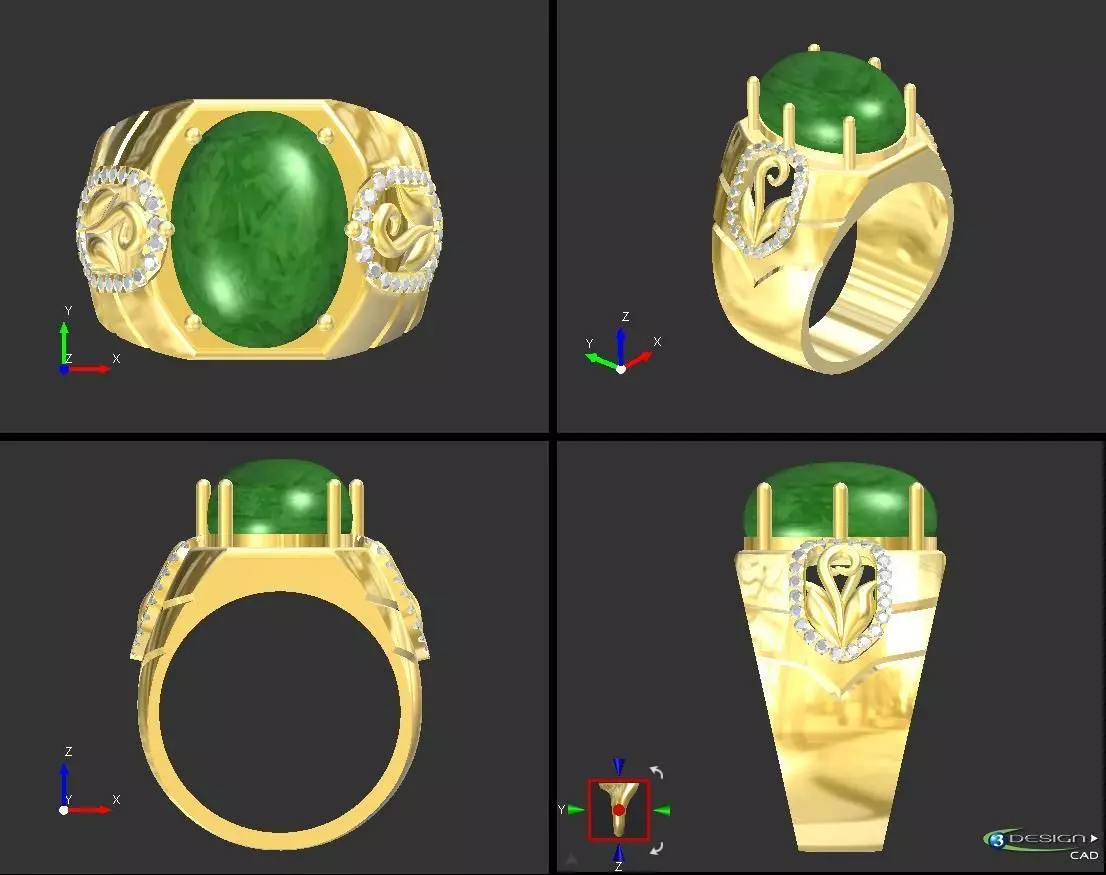 gem ring  3D print model_0
