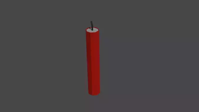 Dynamite candle Free low-poly 3D model