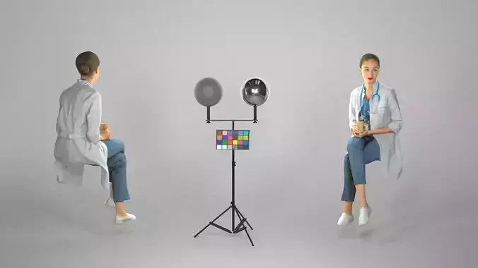 Beautiful nurse having coffee break 260 Low-poly 3D model