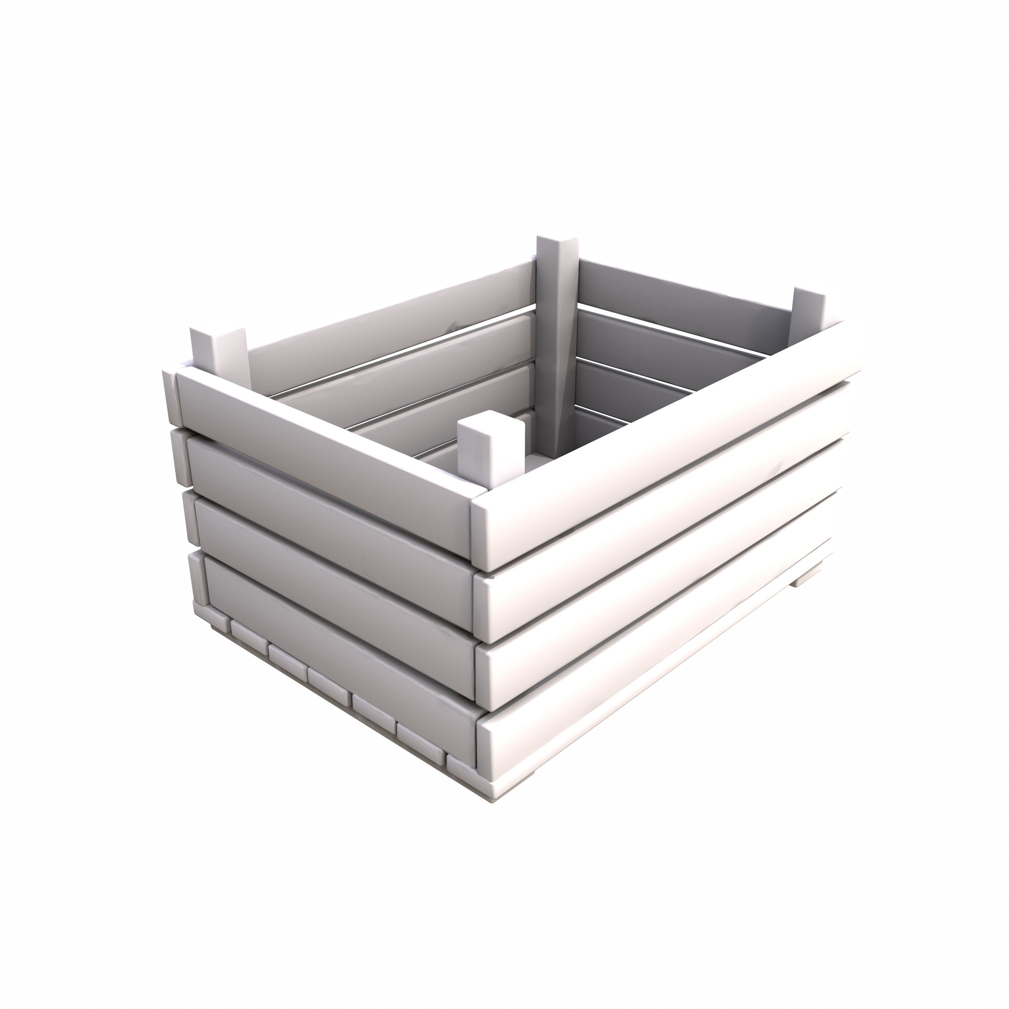 Old Wooden Box GameReady LowPoly PBR Low-poly 3D model_10