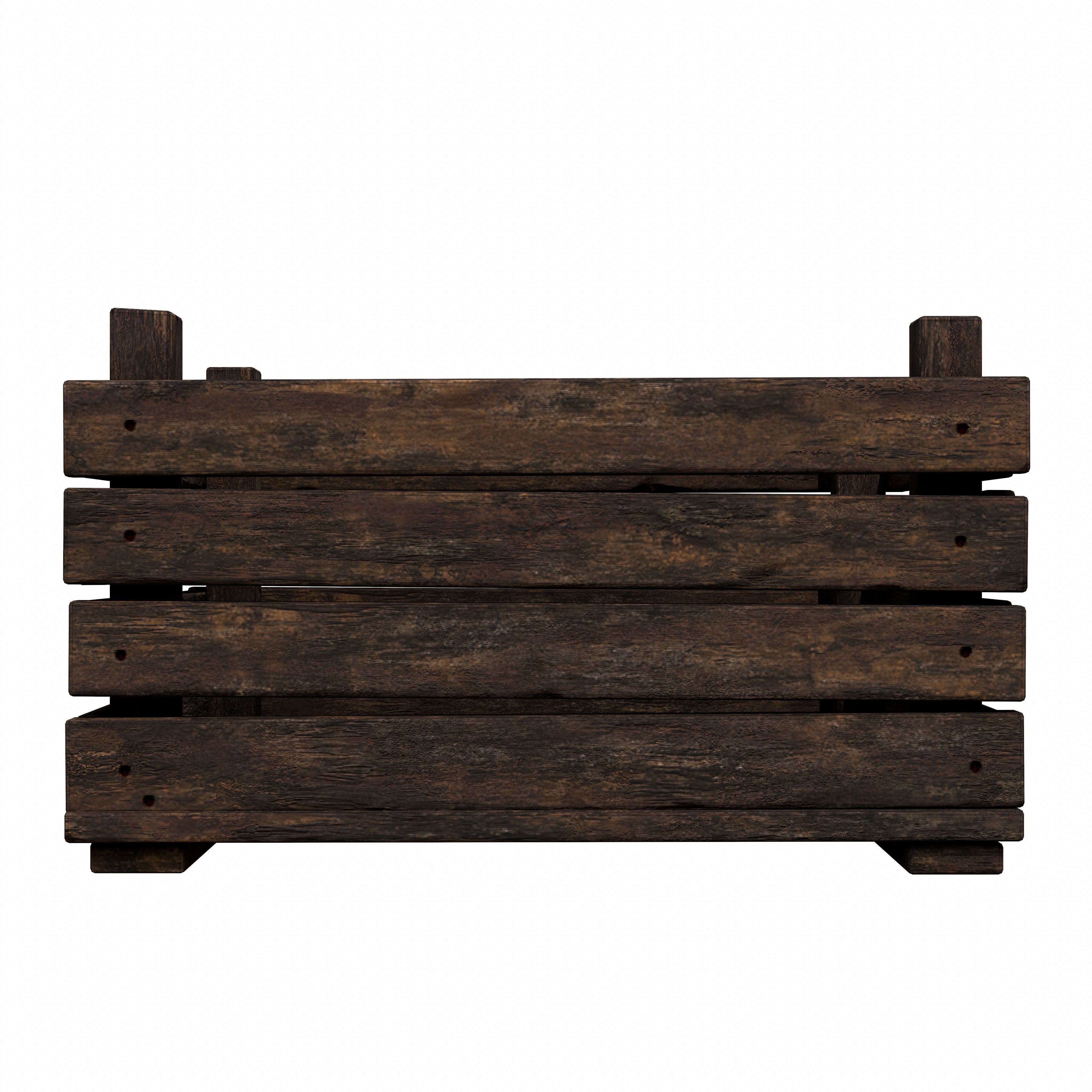 Old Wooden Box GameReady LowPoly PBR Low-poly 3D model_6