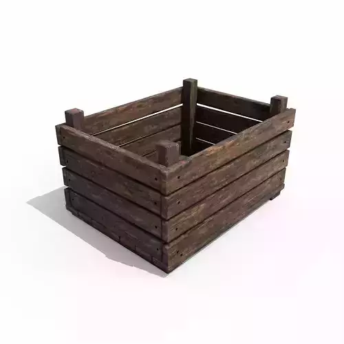 Old Wooden Box GameReady LowPoly PBR Low-poly 3D model