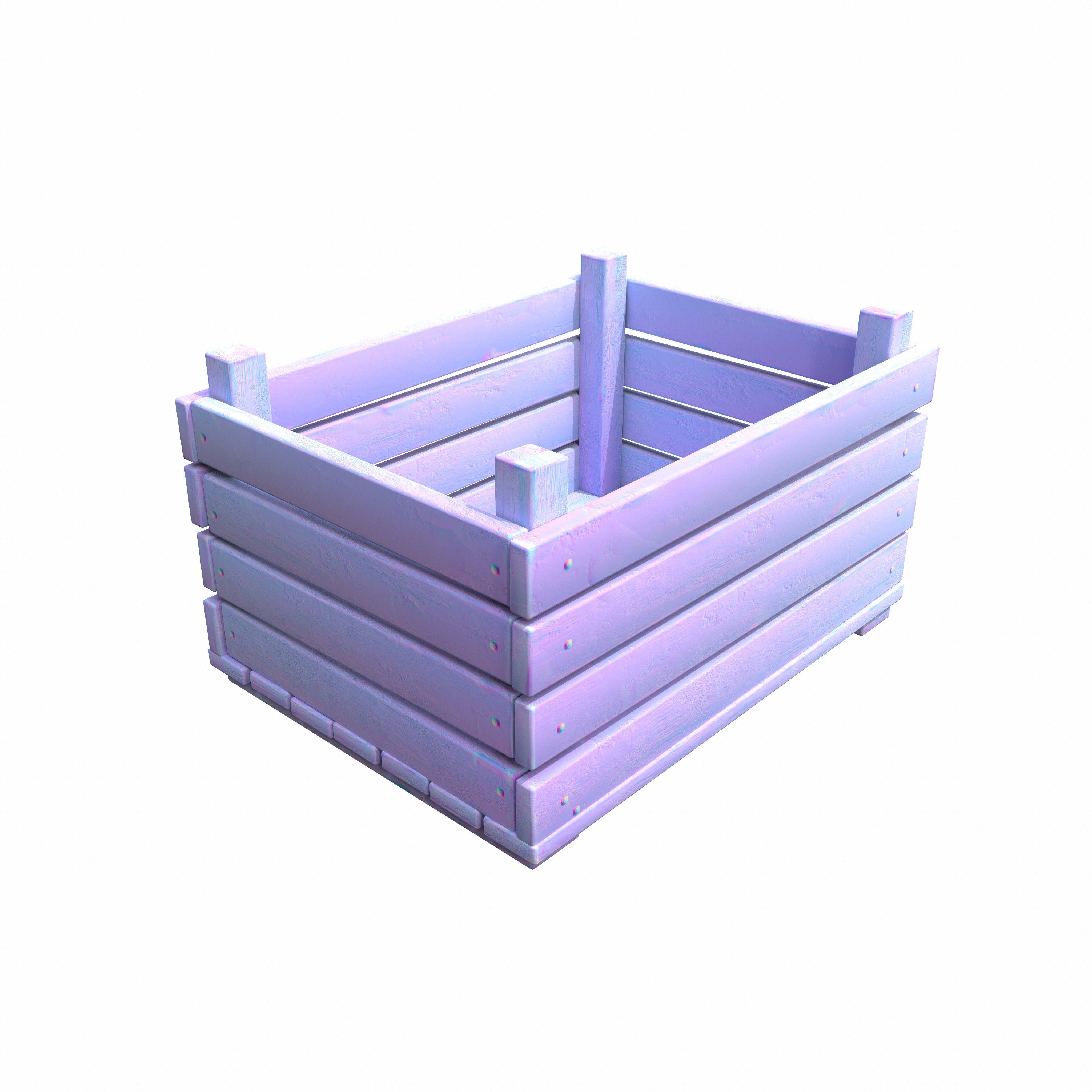 Old Wooden Box GameReady LowPoly PBR Low-poly 3D model_11