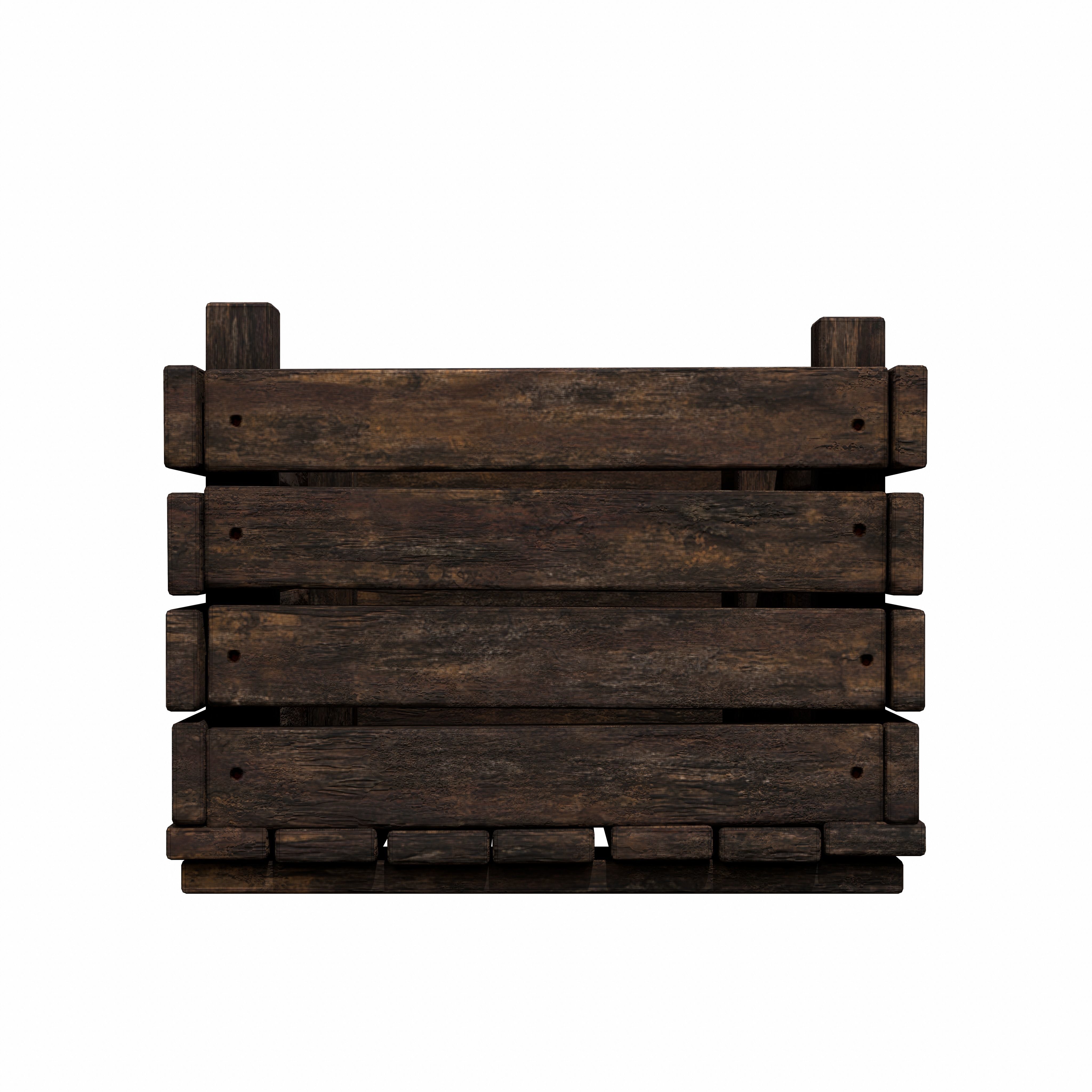 Old Wooden Box GameReady LowPoly PBR Low-poly 3D model_7