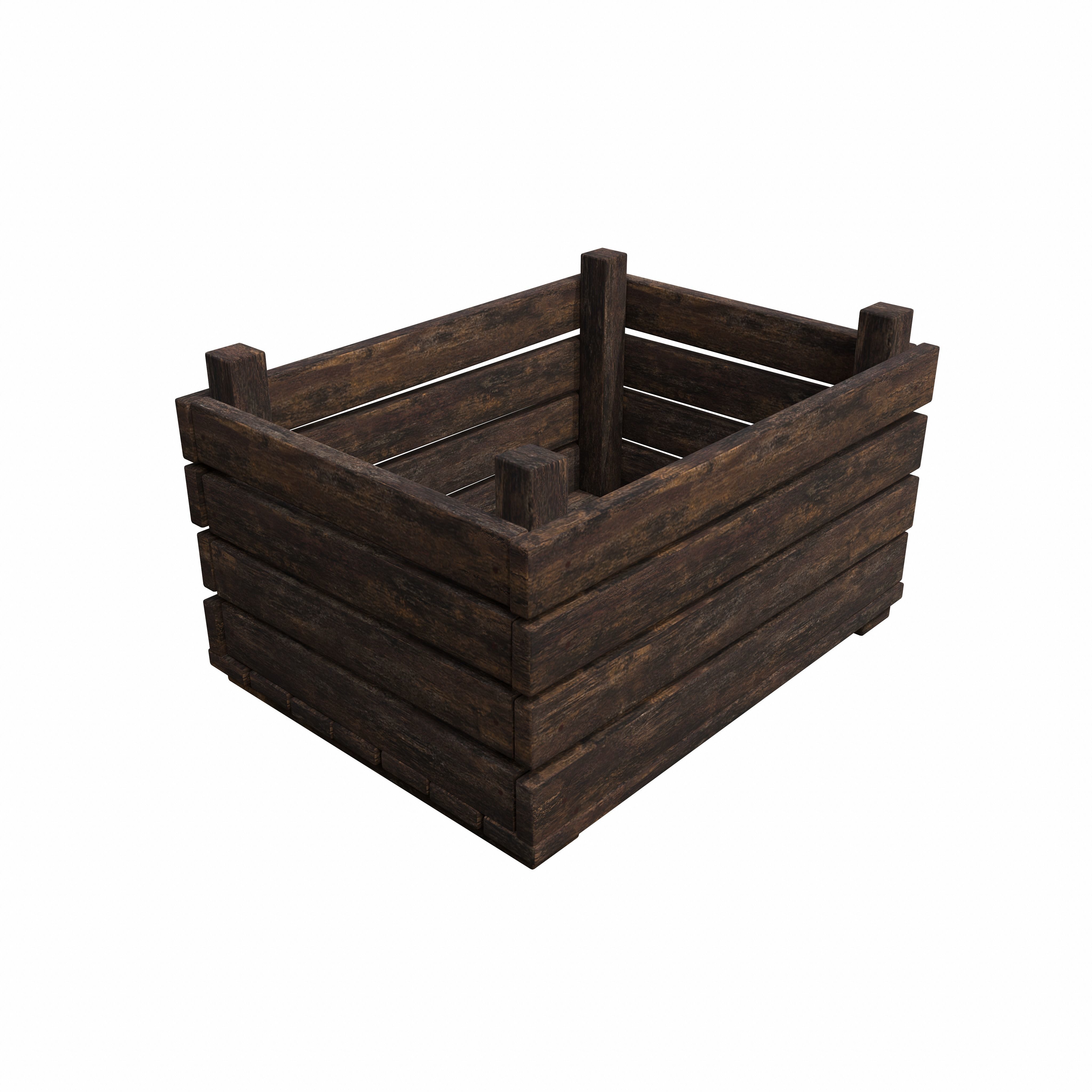 Old Wooden Box GameReady LowPoly PBR Low-poly 3D model_13