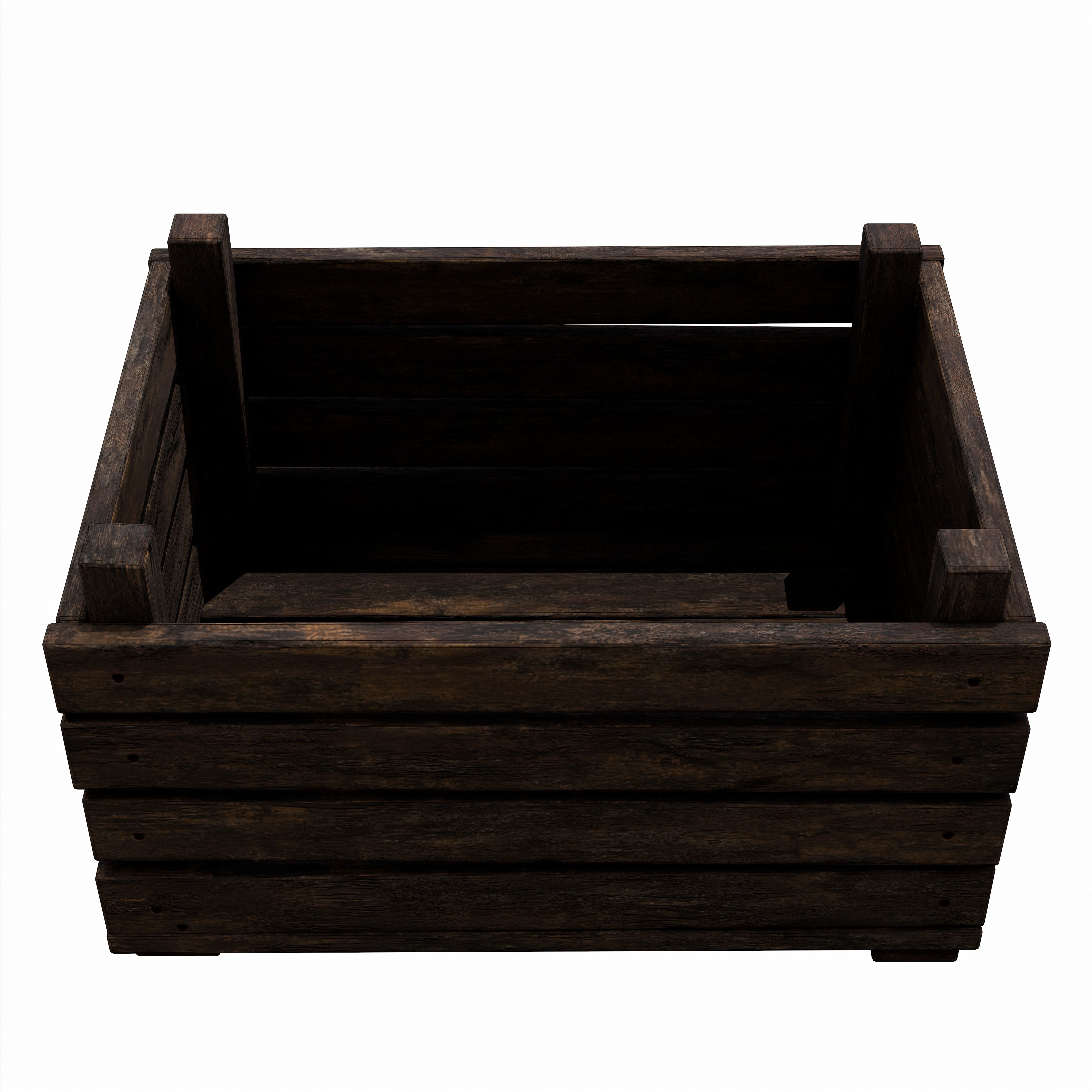 Old Wooden Box GameReady LowPoly PBR Low-poly 3D model_8