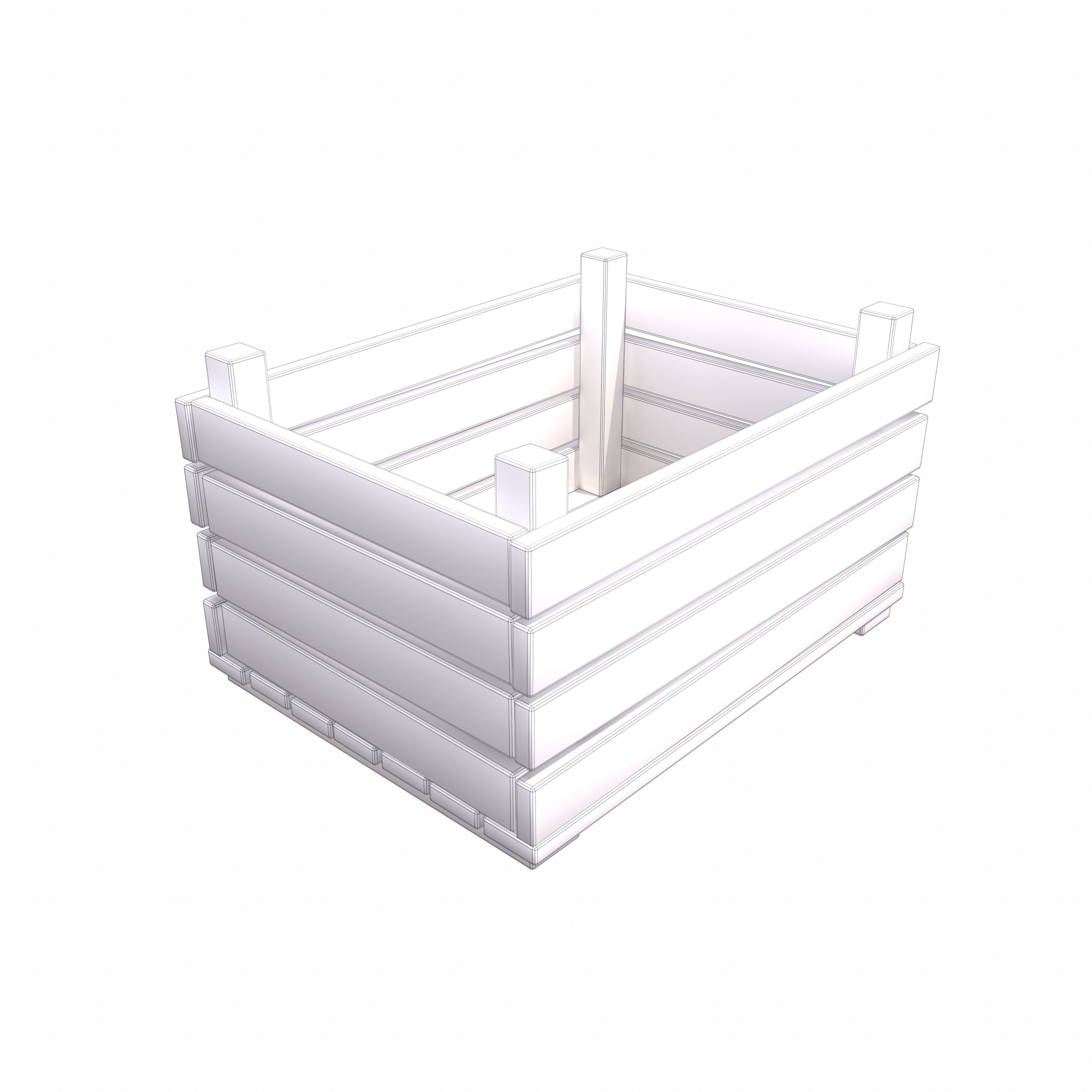 Old Wooden Box GameReady LowPoly PBR Low-poly 3D model_9