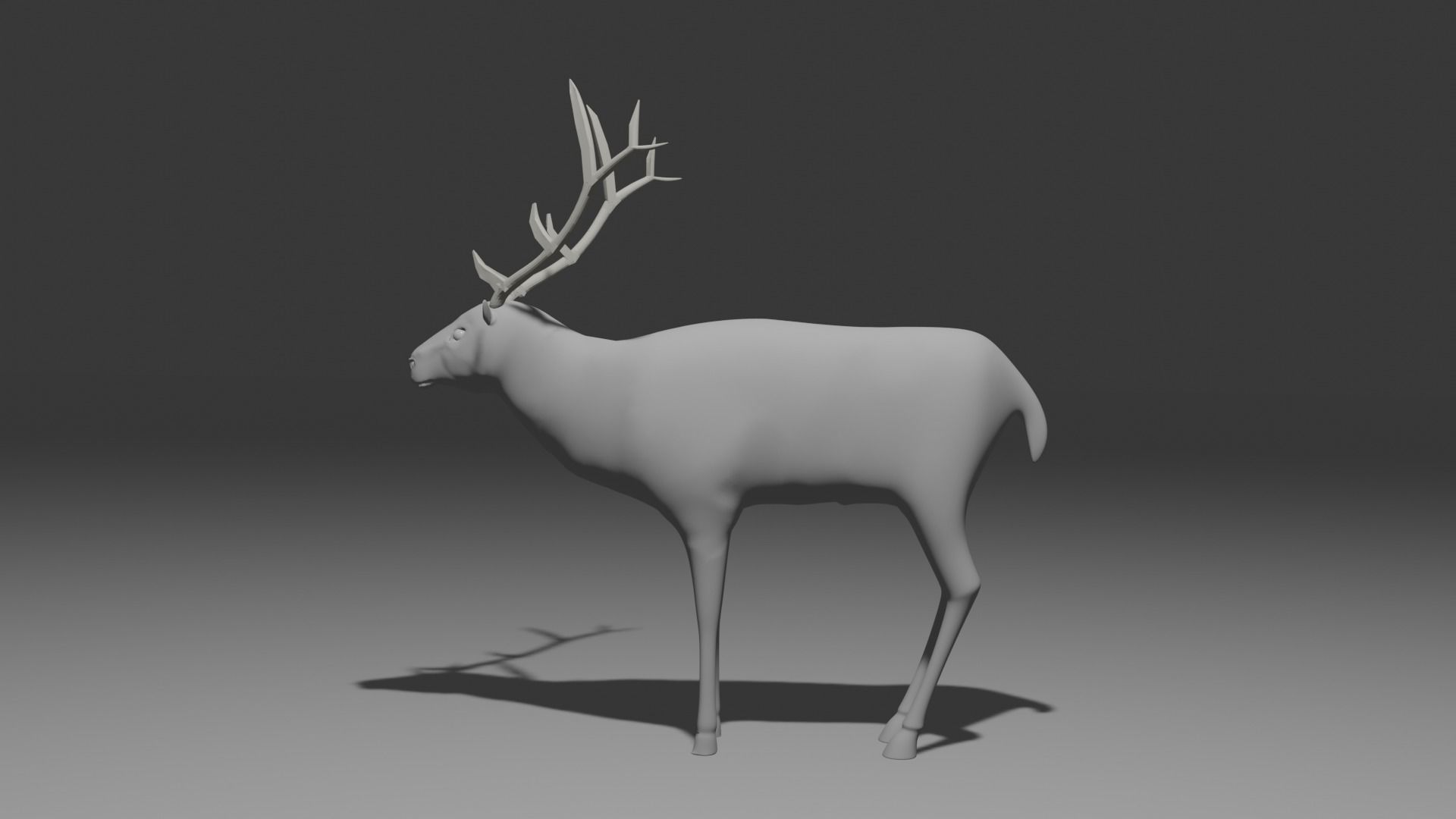 Elk  the big deer 3D model_1