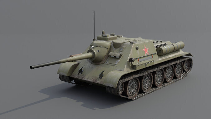 SU-85 Tank Destroyer Low-poly 3D model