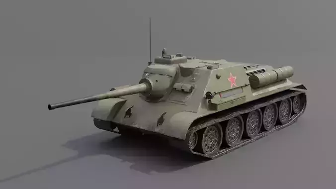 SU-85 Tank Destroyer Low-poly 3D model