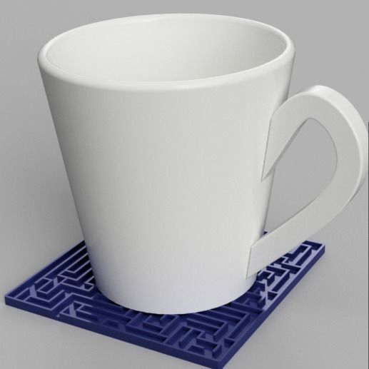 Coaster Labyrinth 3D print model_1