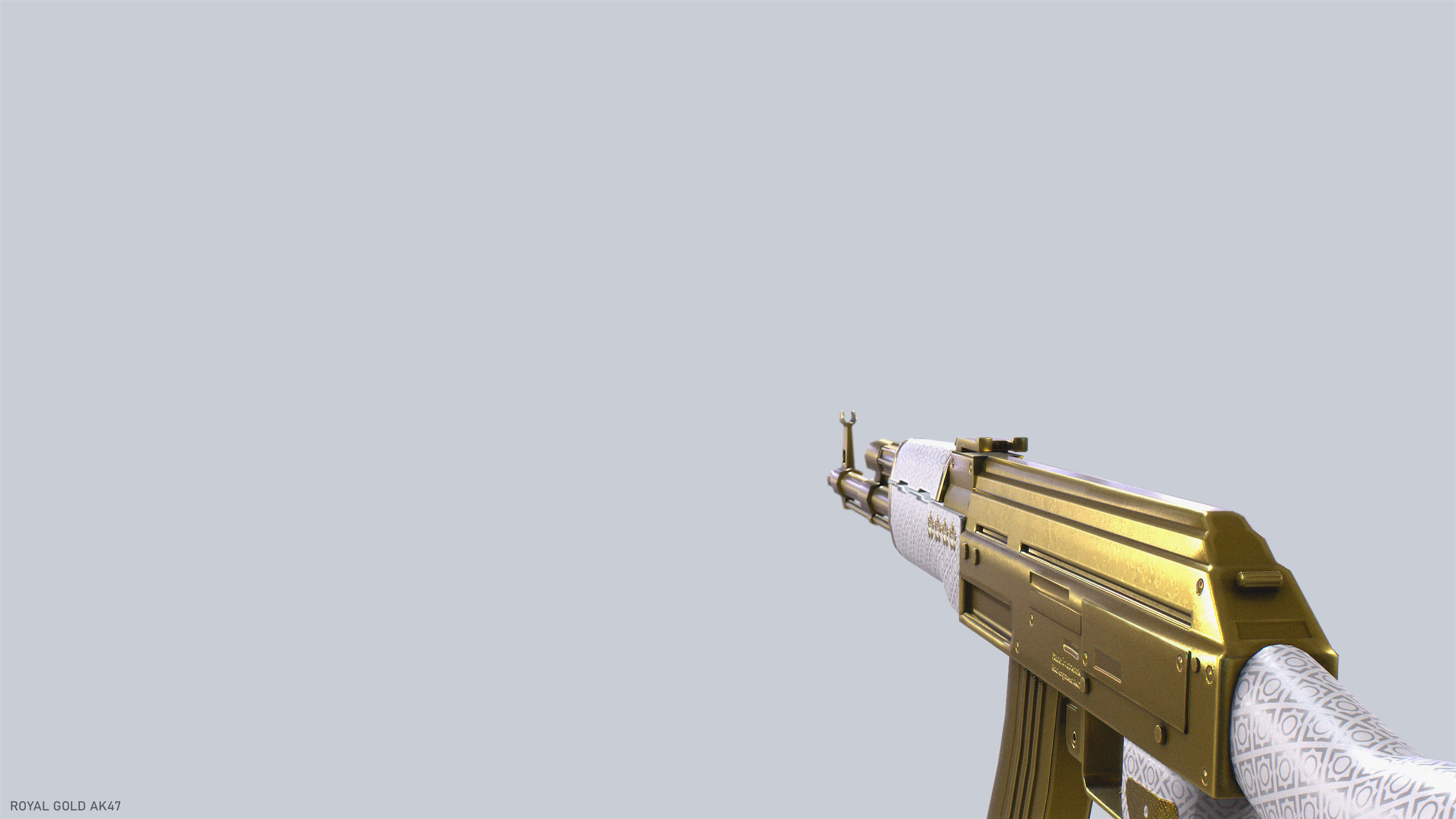 Royal Gold Ak47 Low-poly 3D model_4