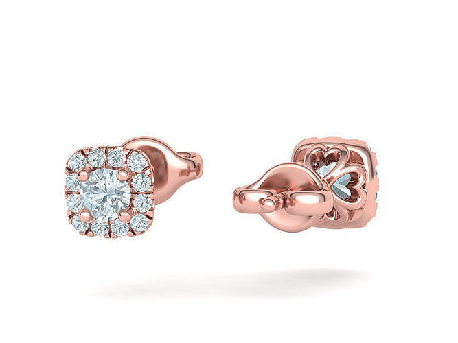 Cushion Stud Earrings Women Earrings 3dmodel 3D print model