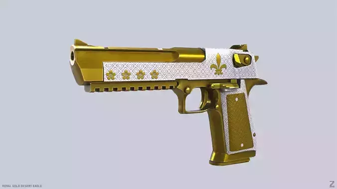 Royal Gold Desert Eagle Low-poly 3D model