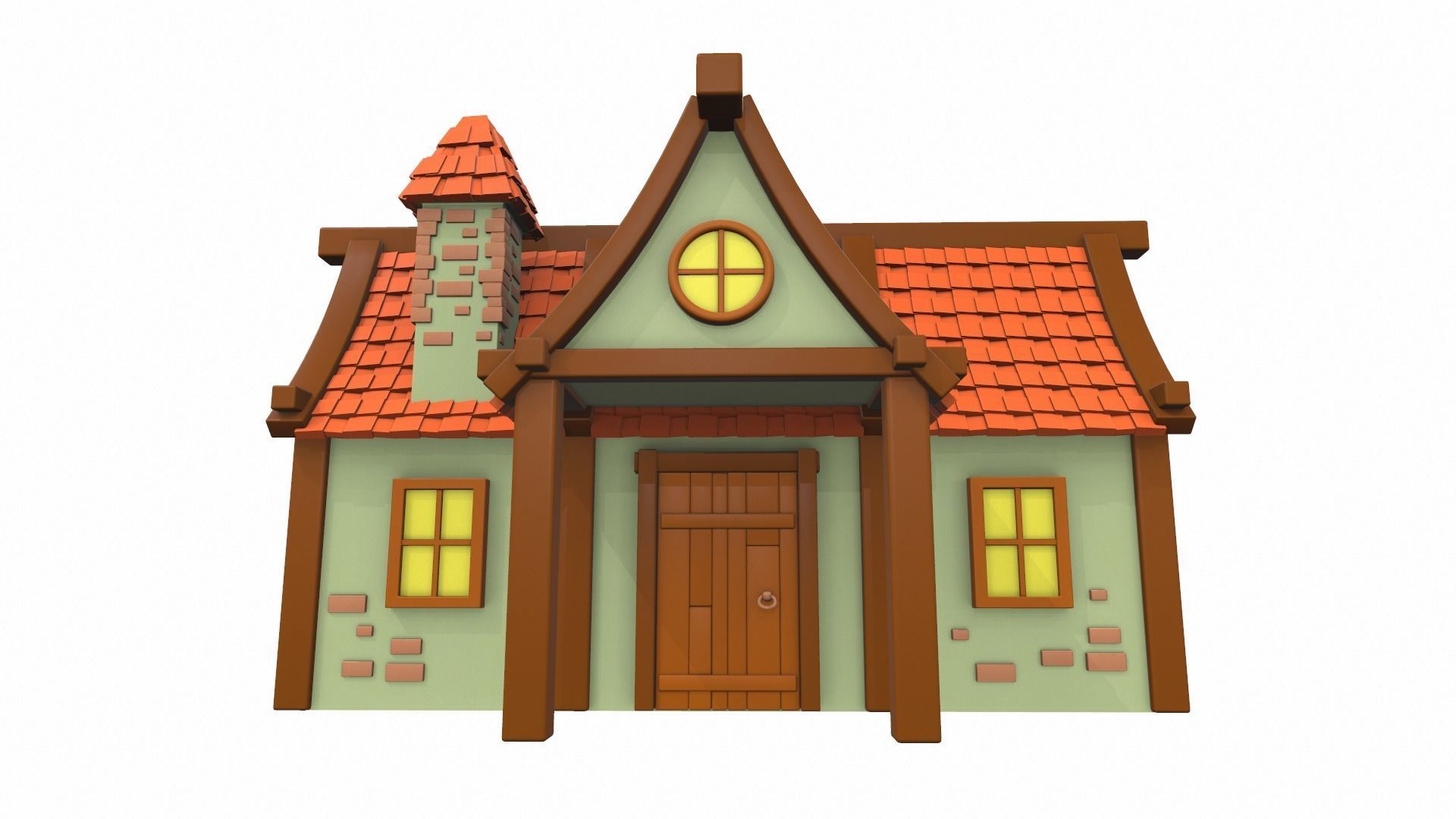 Cartoon house 06 3D model_1