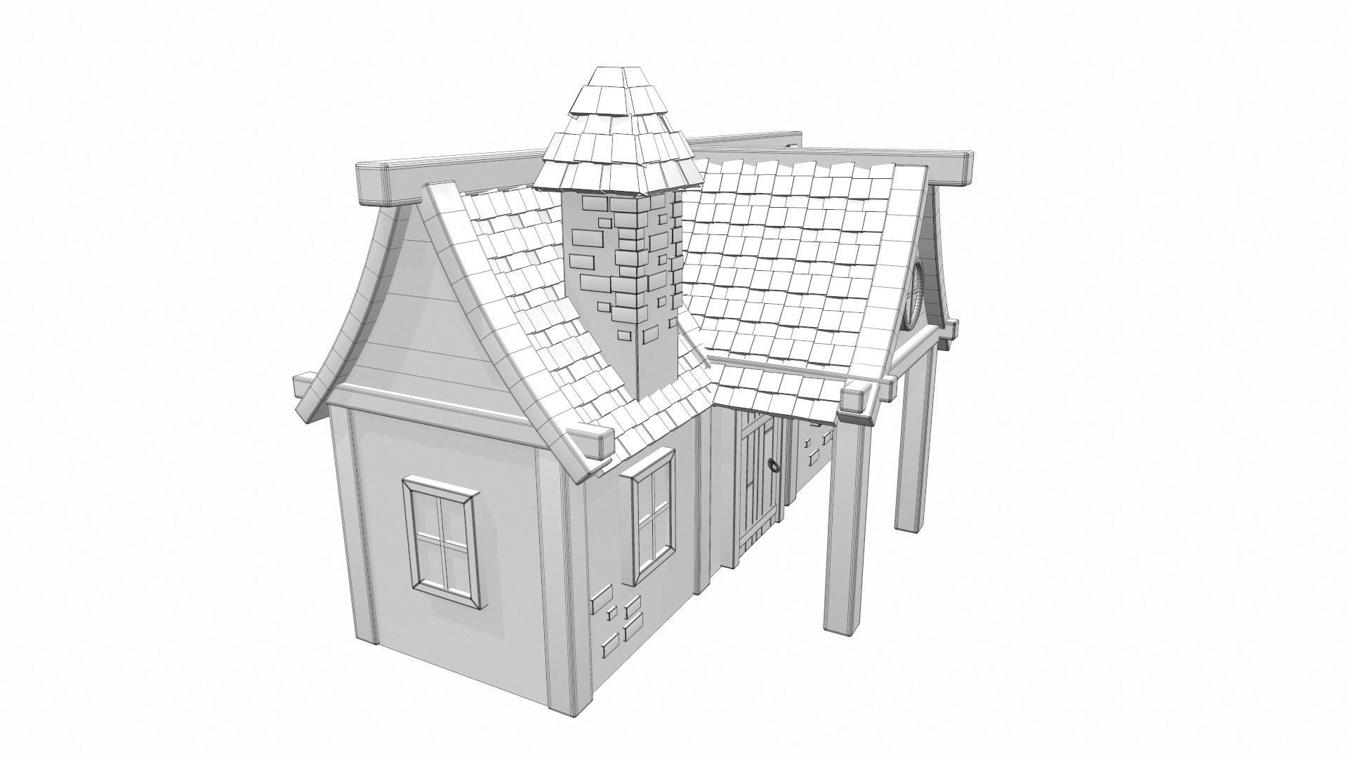 Cartoon house 06 3D model_14
