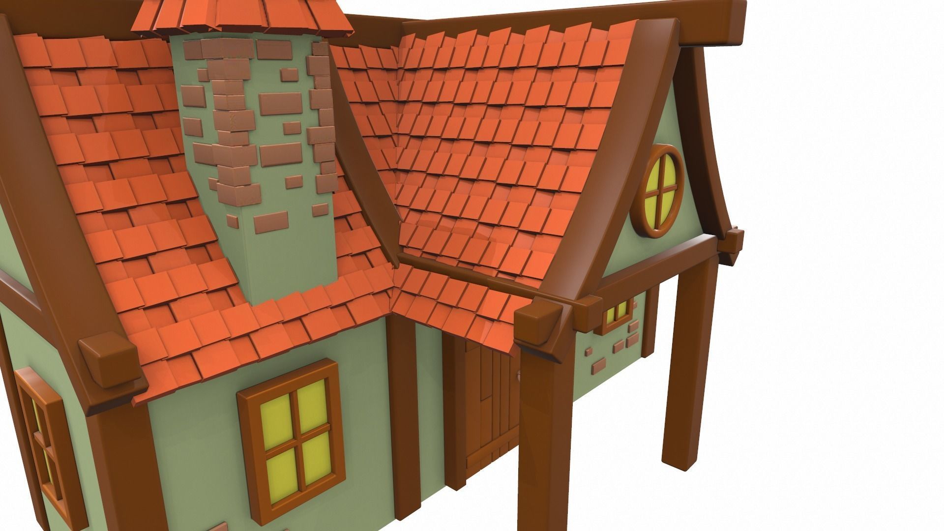 Cartoon house 06 3D model_9