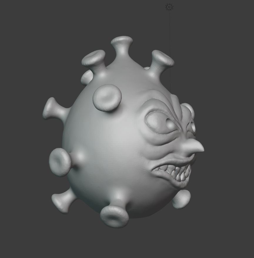 Virus mask with teeth and claws 3D print model_1