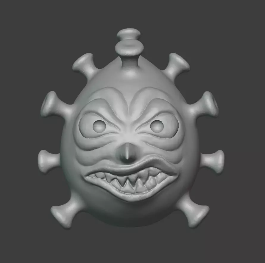 Virus mask with teeth and claws 3D print model_0
