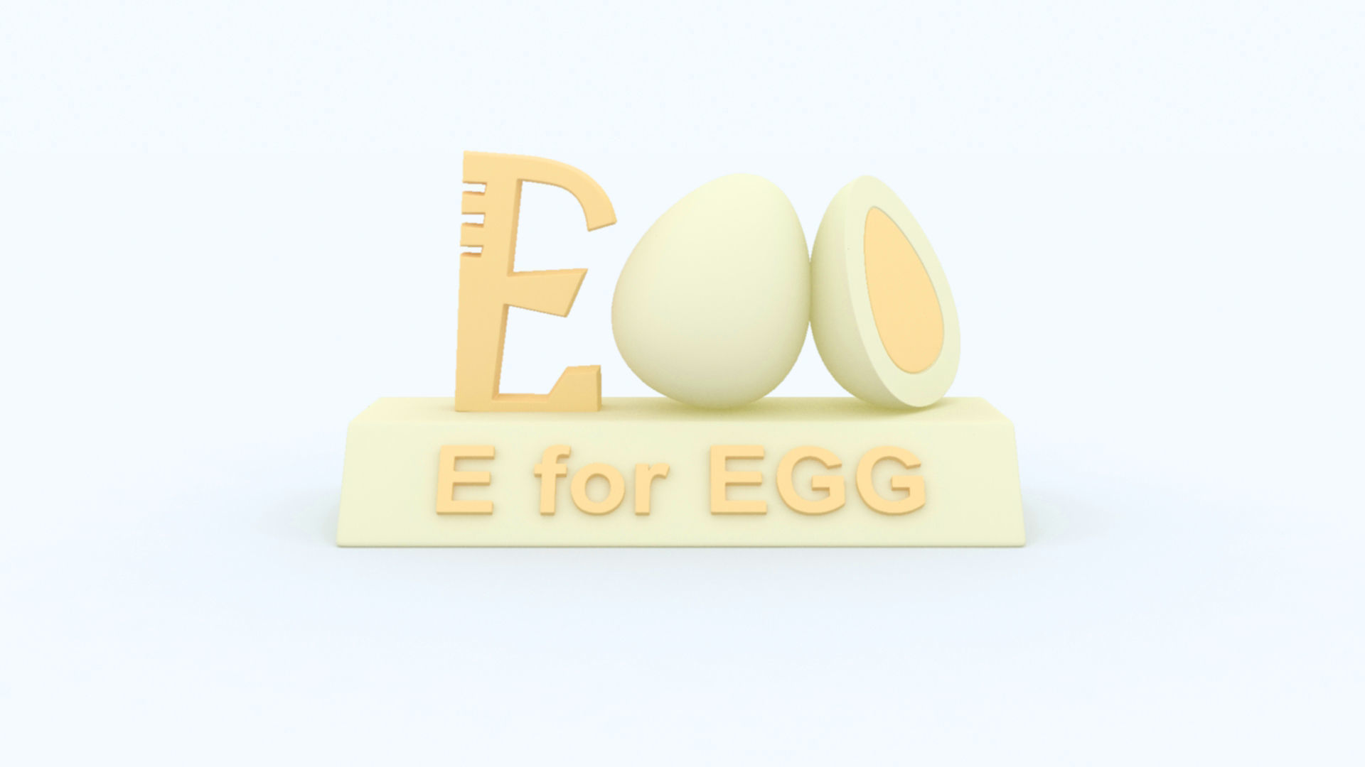 E for Egg Model 3D print model_1
