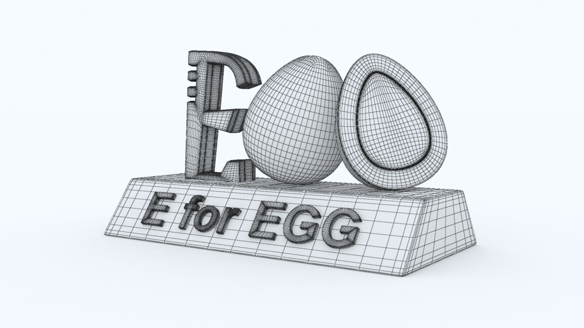E for Egg Model 3D print model_5
