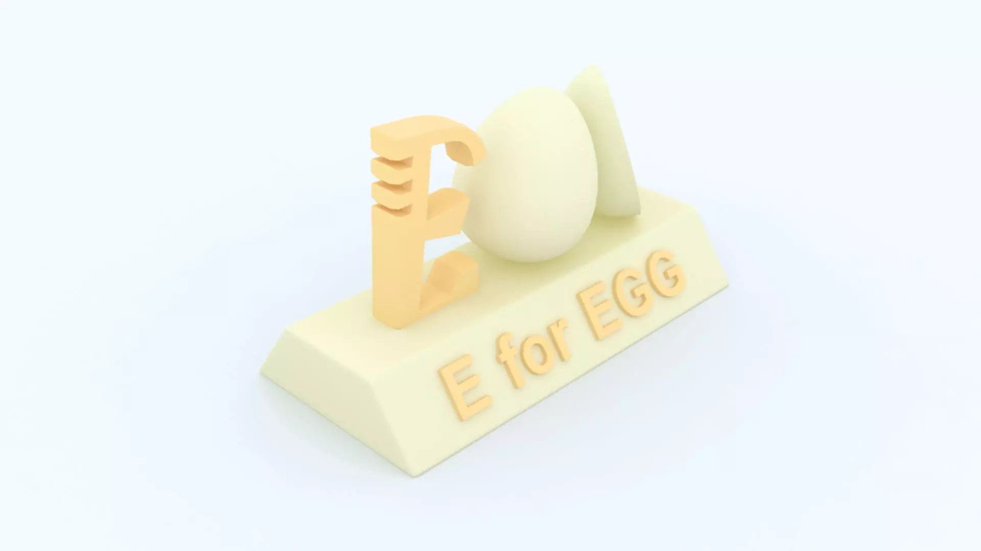 E for Egg Model 3D print model_0