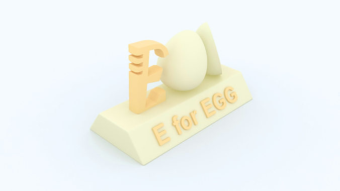 E for Egg Model 3D print model