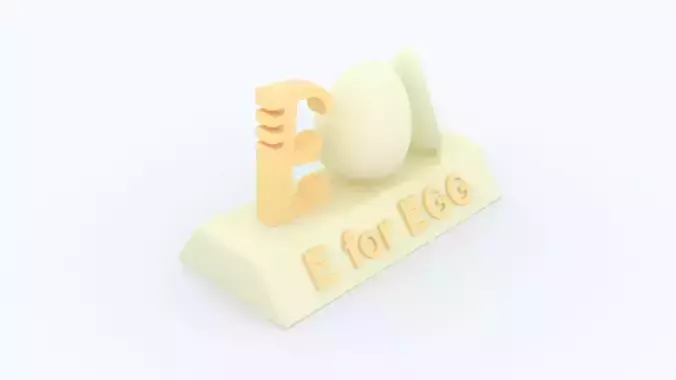 E for Egg Model 3D print model