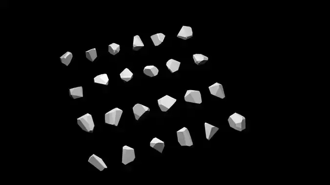 Emerald Gem Crystal Garnet Jewel Stone Pack 24 Pieces  3D model