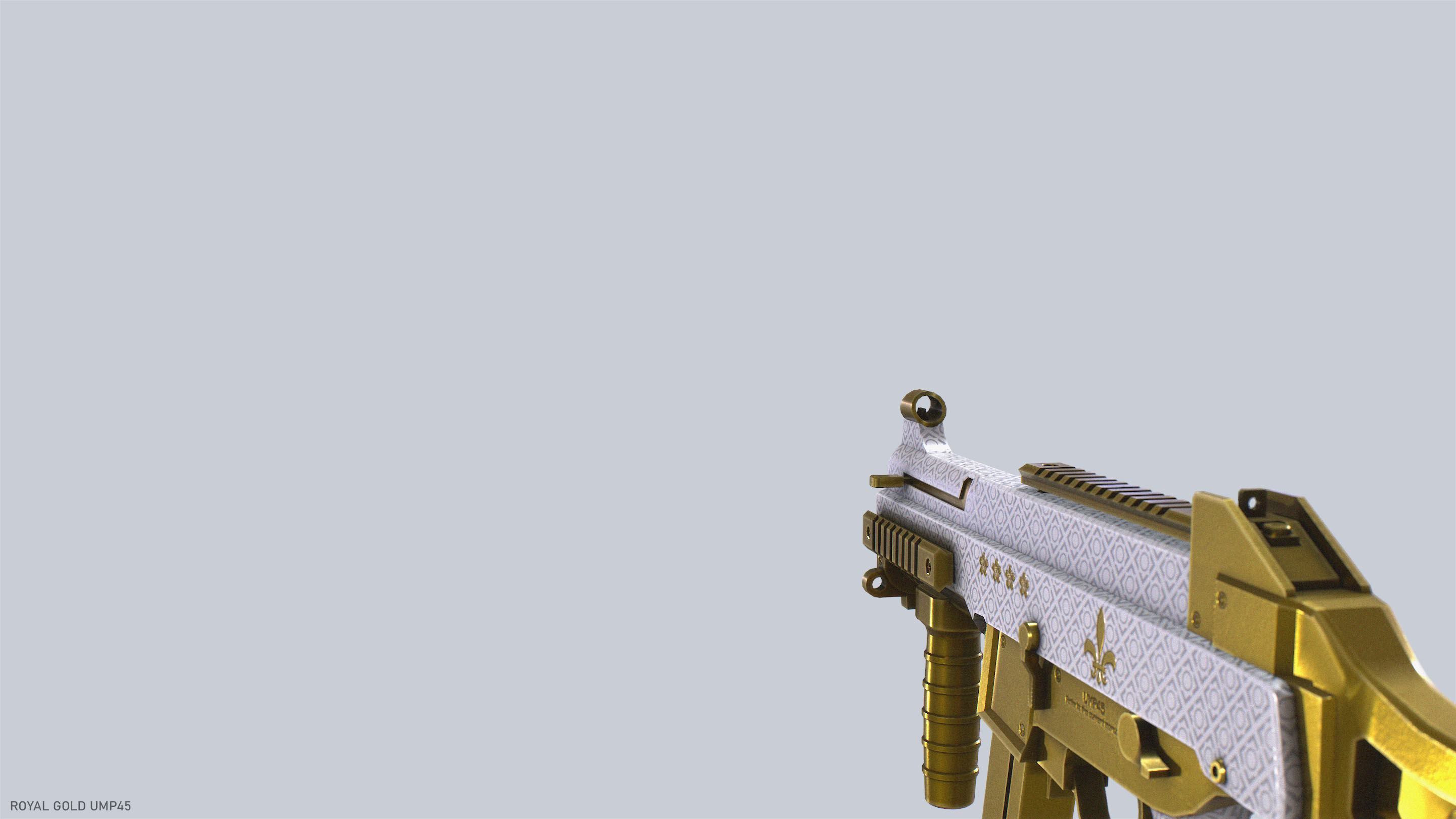 Royal Gold UMP45 Low-poly 3D model_4