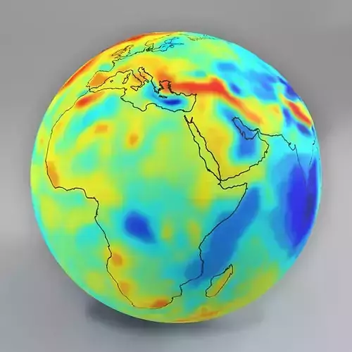 Earth Gravity Map 3D model