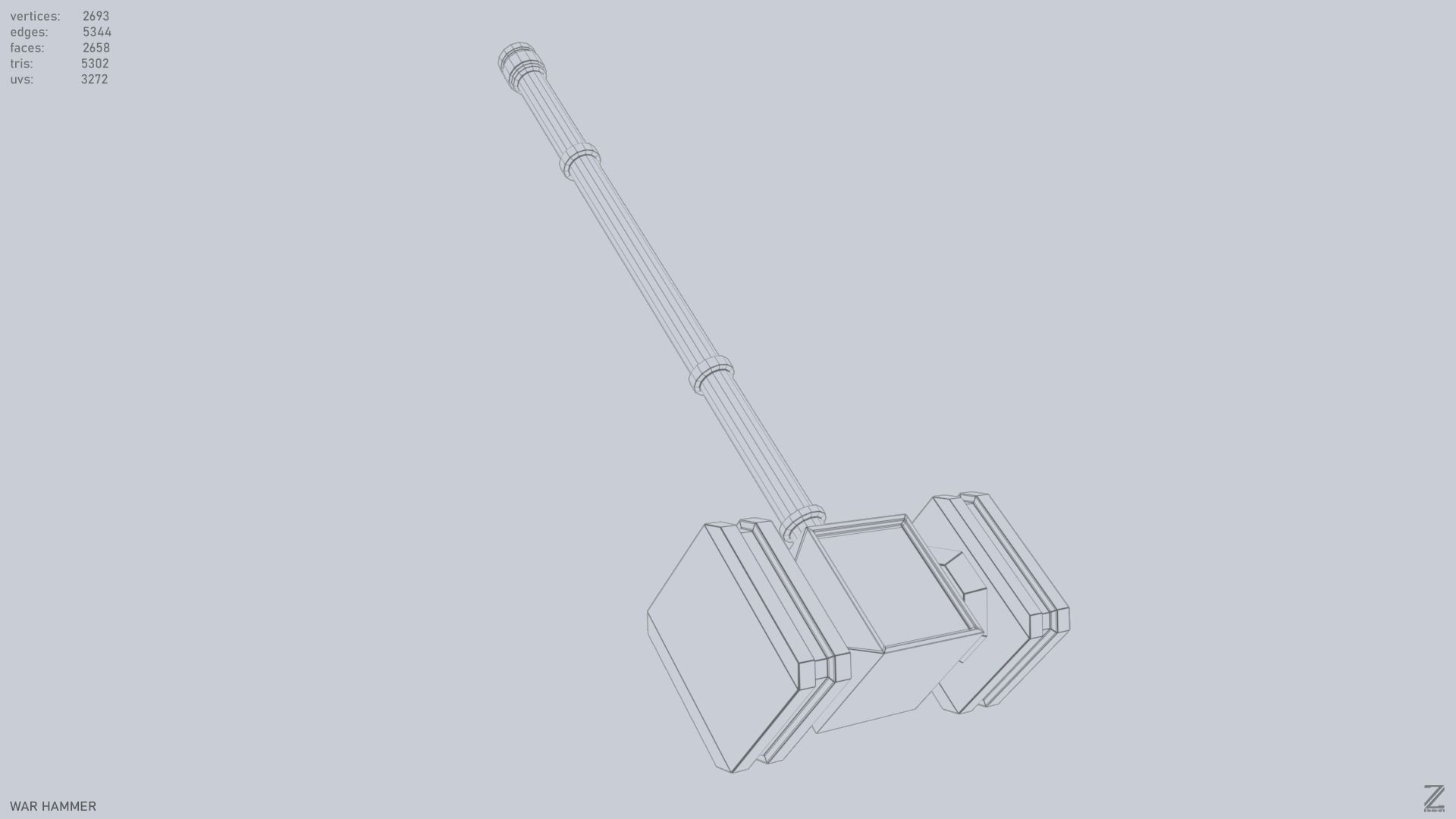 War Hammer Low-poly 3D model_13