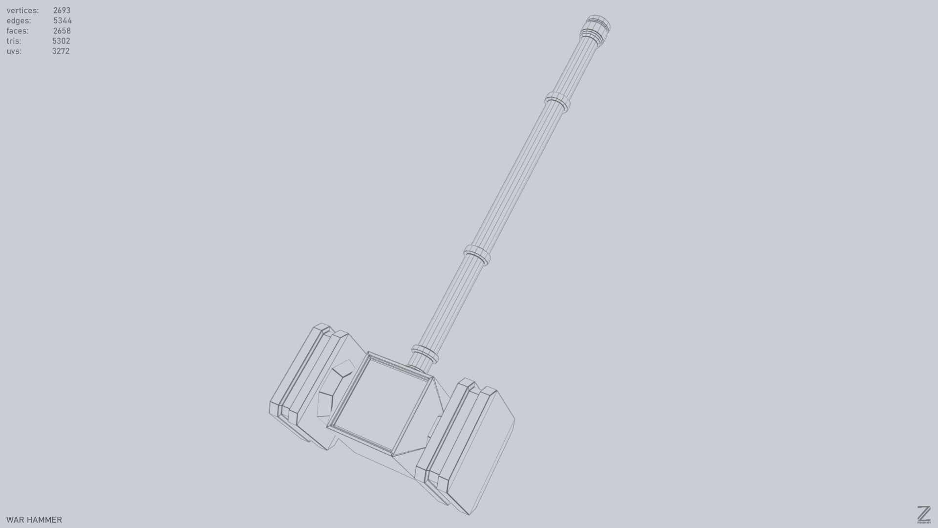 War Hammer Low-poly 3D model_12