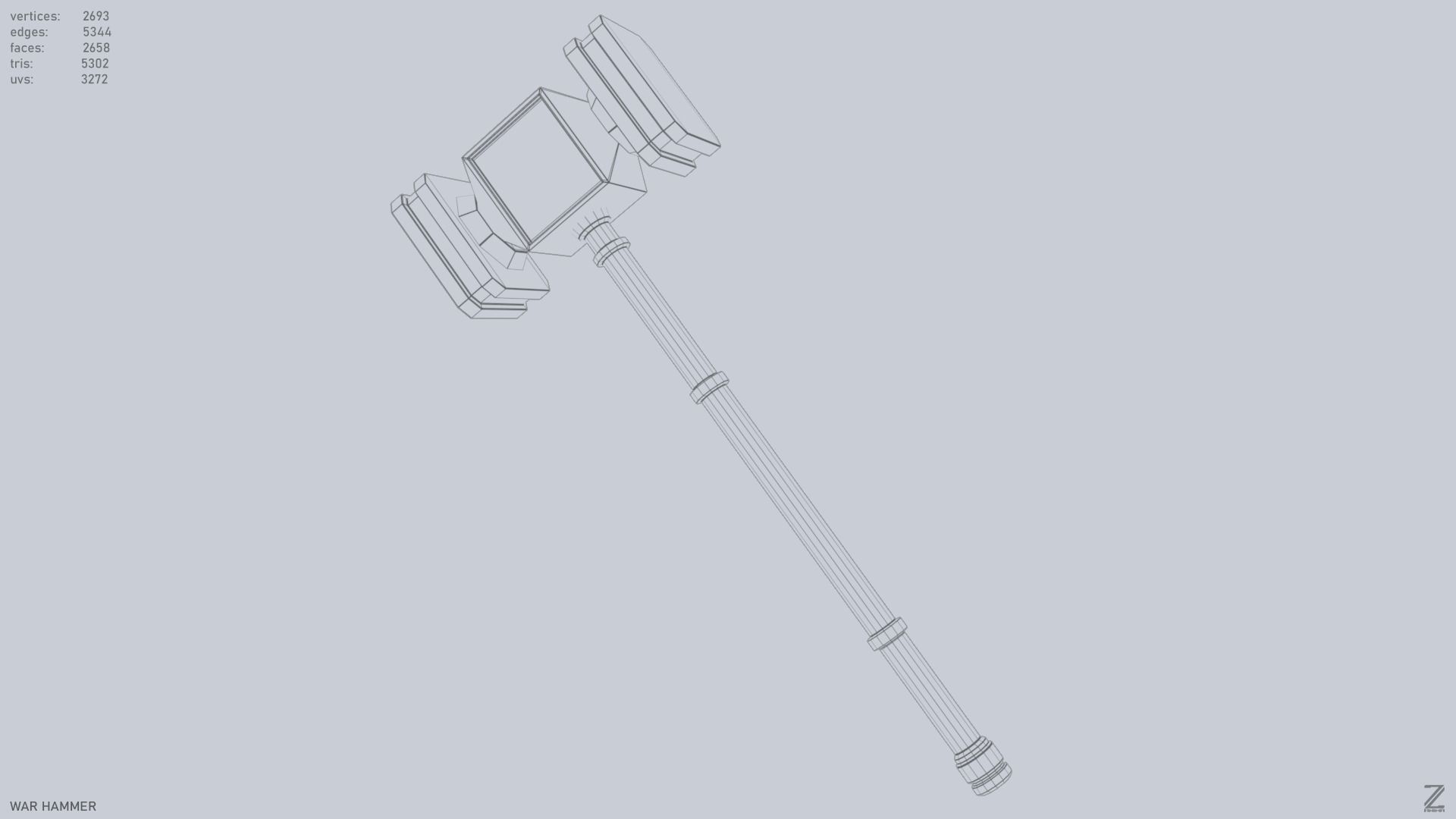 War Hammer Low-poly 3D model_11