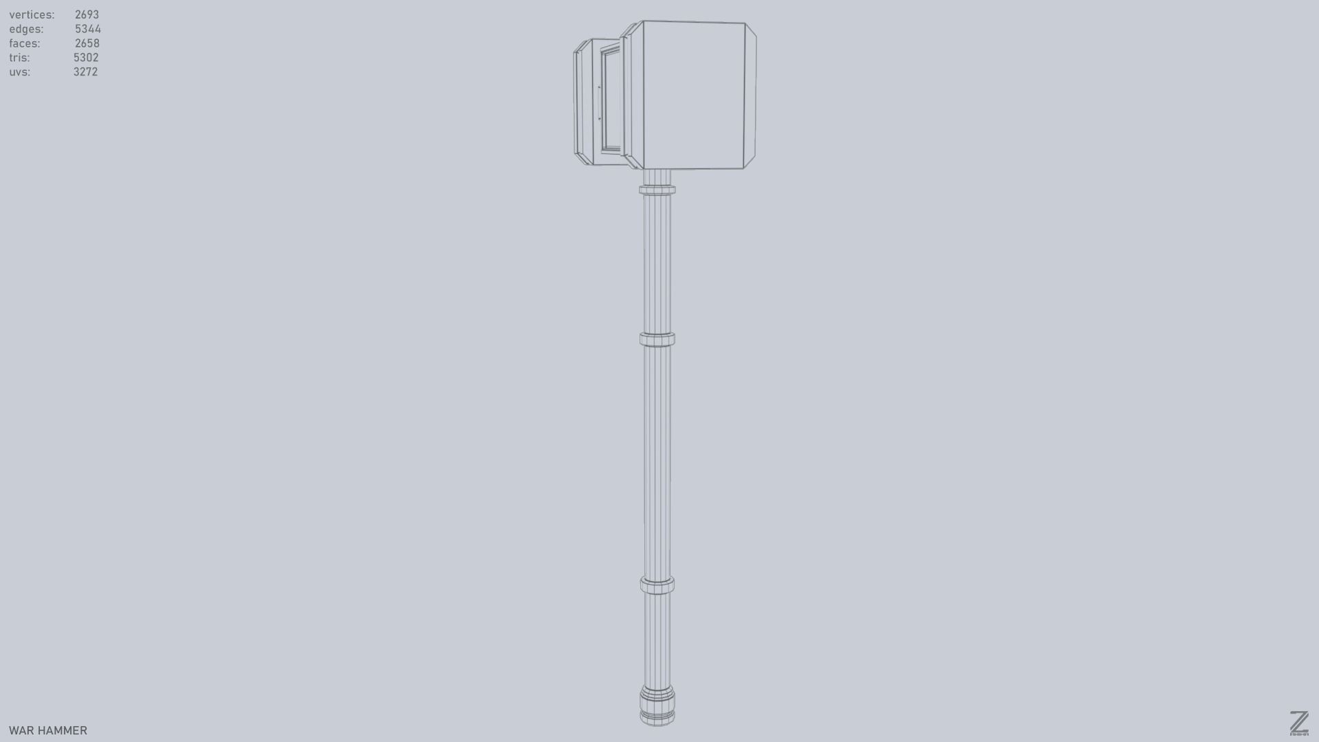 War Hammer Low-poly 3D model_10