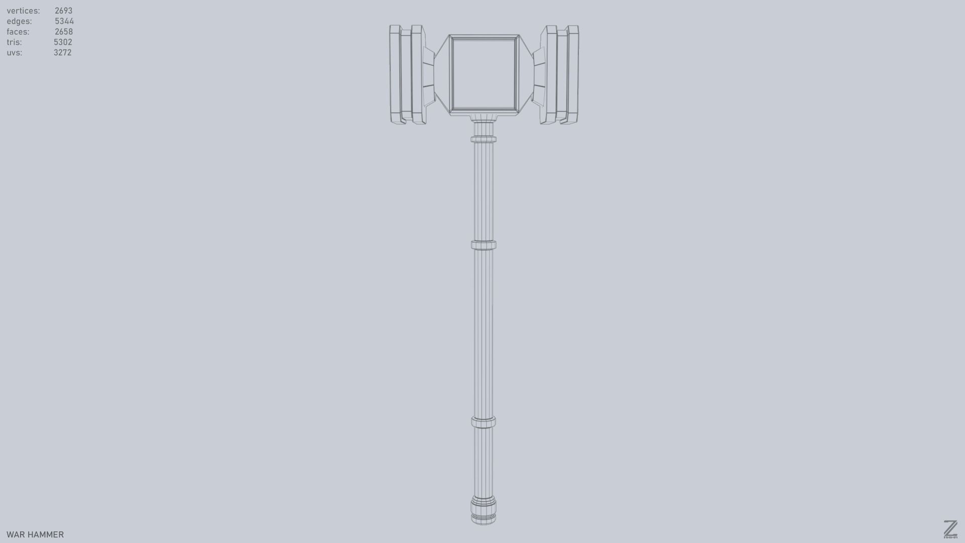 War Hammer Low-poly 3D model_8