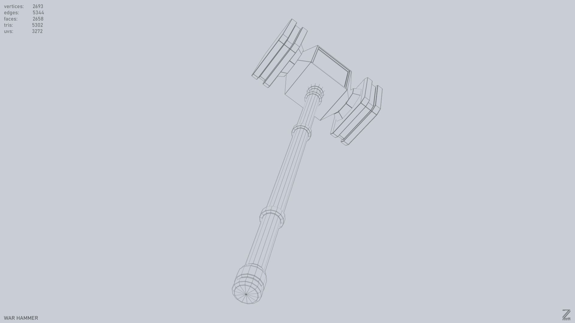 War Hammer Low-poly 3D model_14