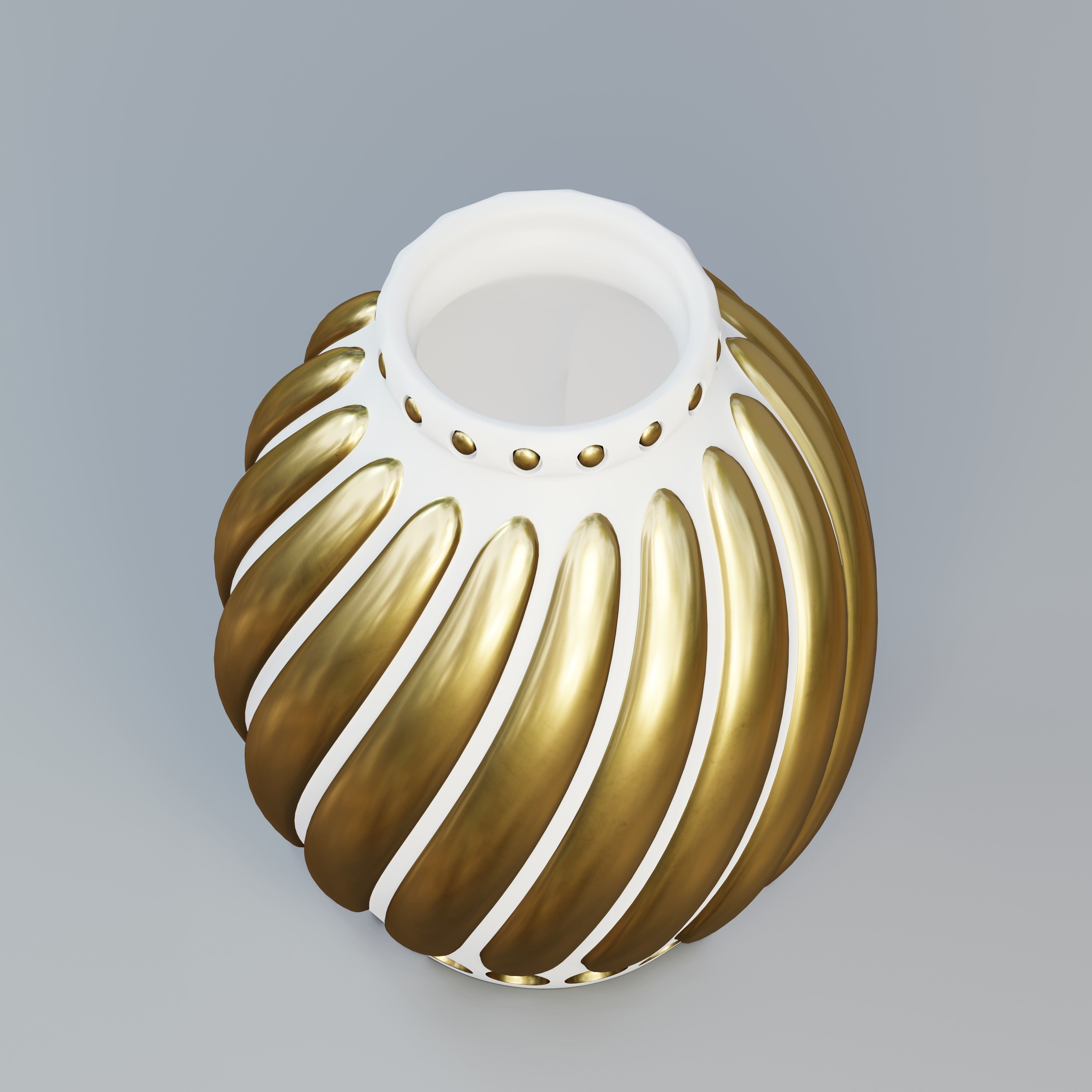 Vase21 gold vase 3D model_1