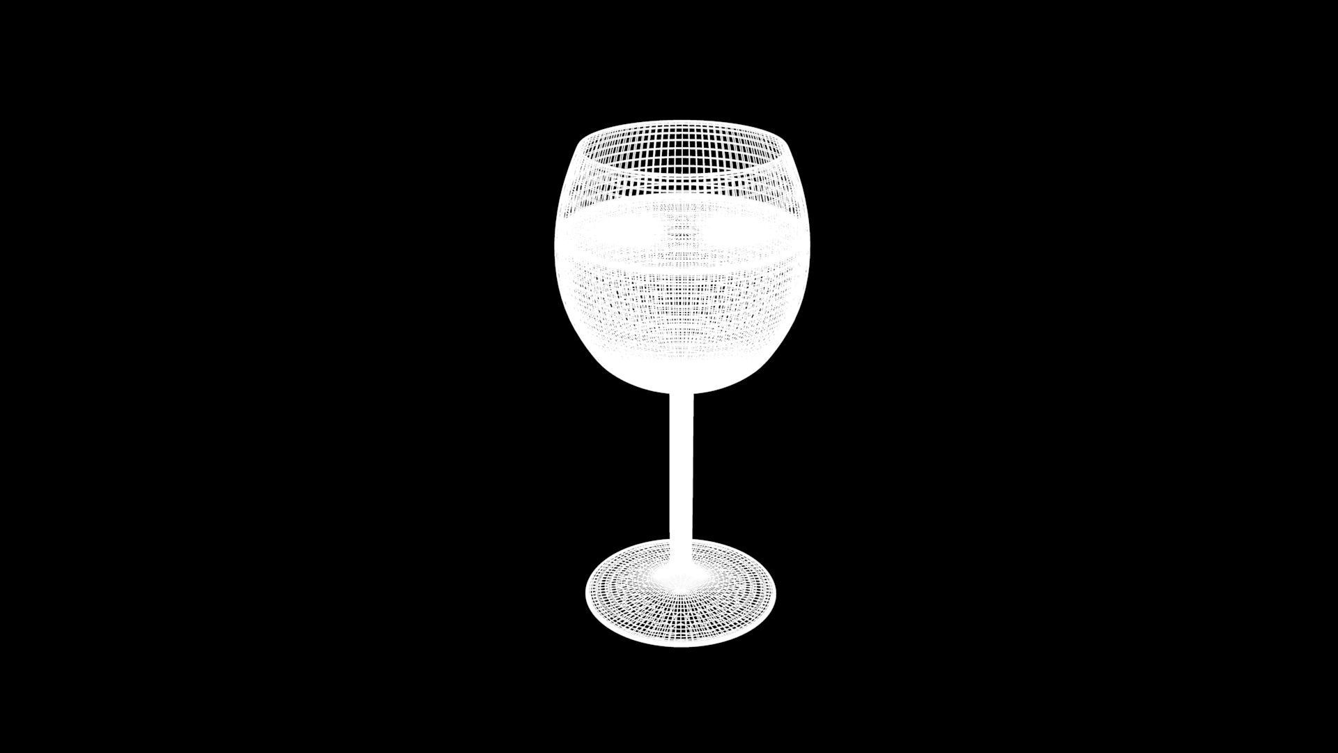 Glass of Wine Low-poly 3D model_7