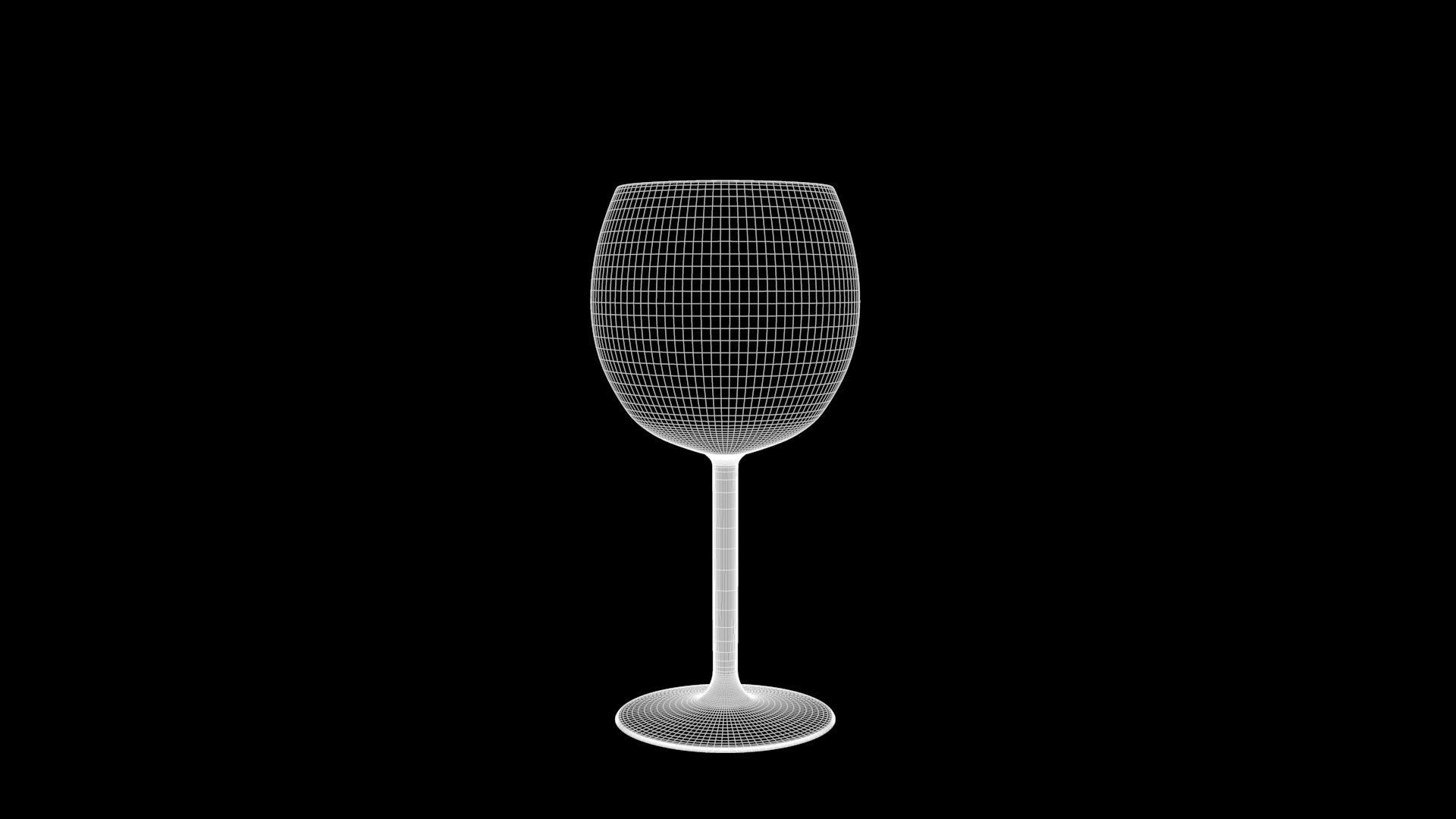 Glass of Wine Low-poly 3D model_6