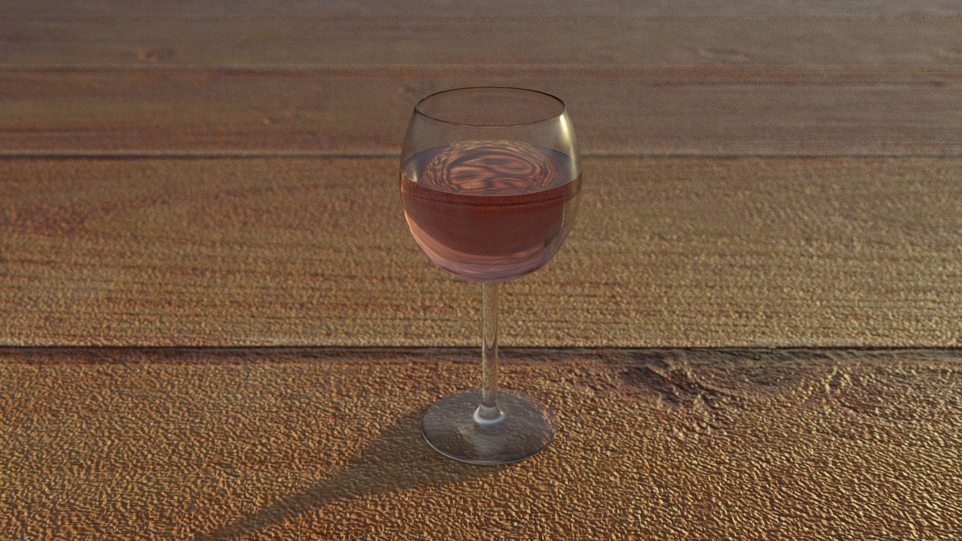 Glass of Wine Low-poly 3D model_4