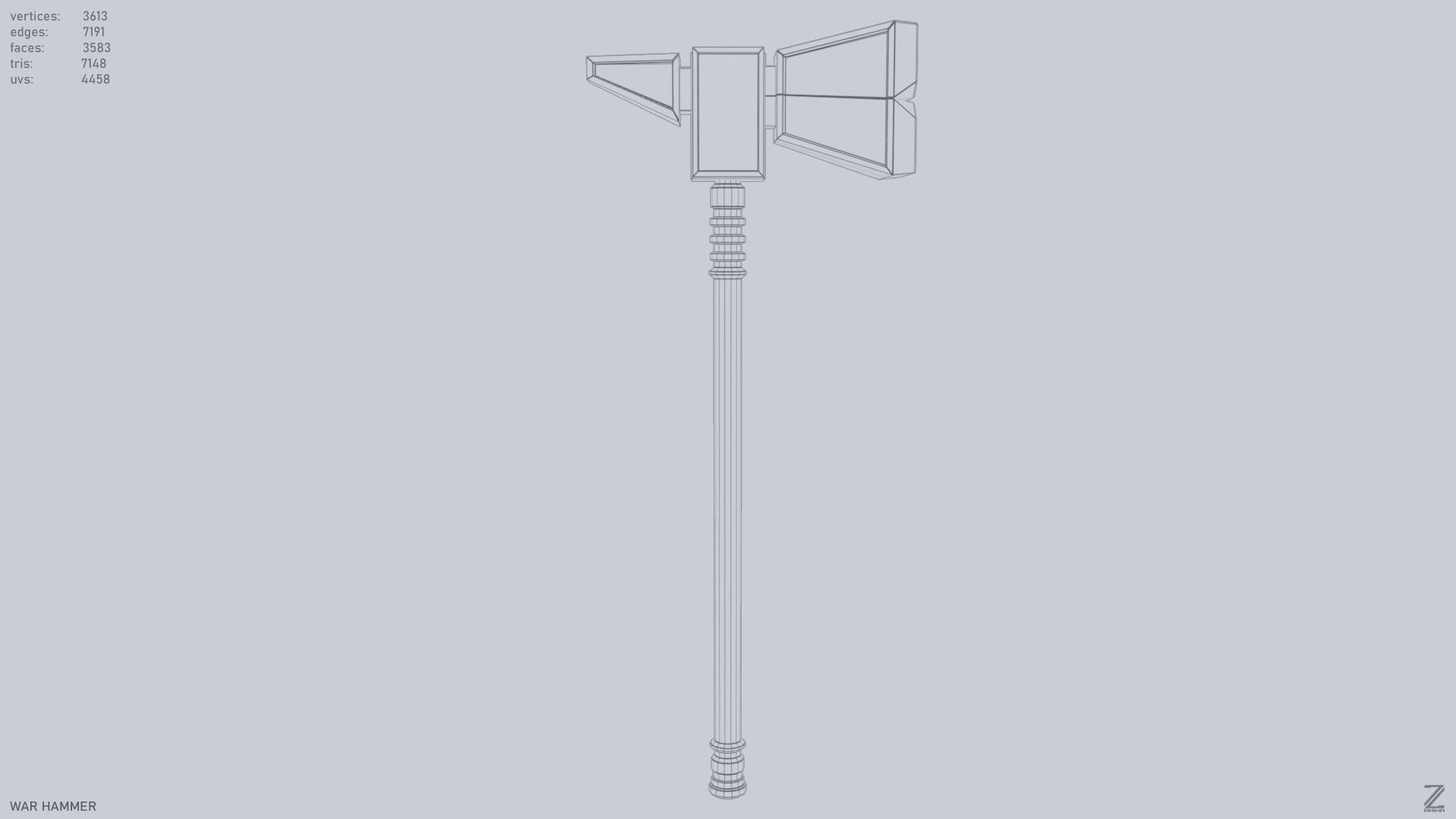War Hammer Low-poly 3D model_8