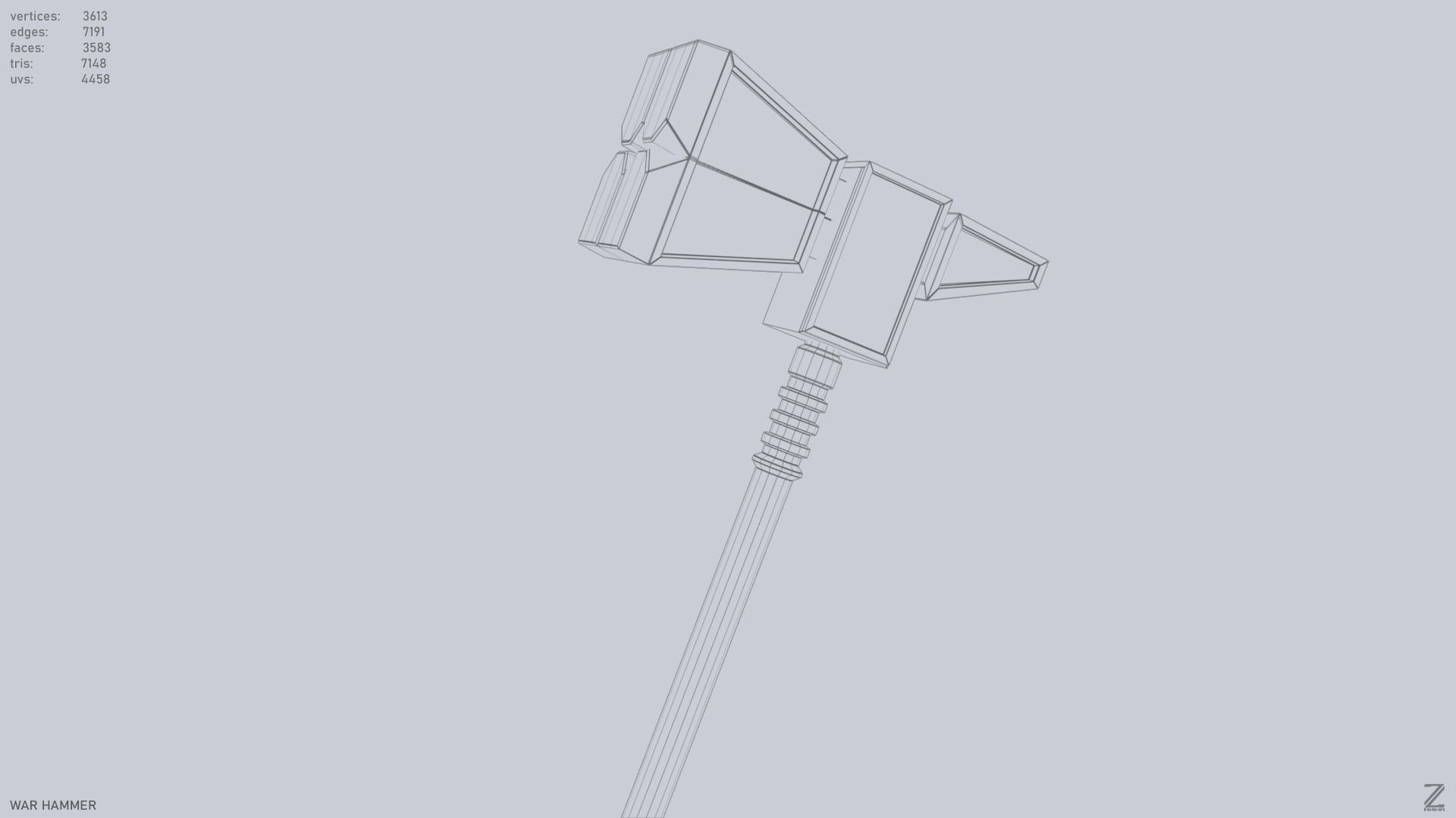 War Hammer Low-poly 3D model_13