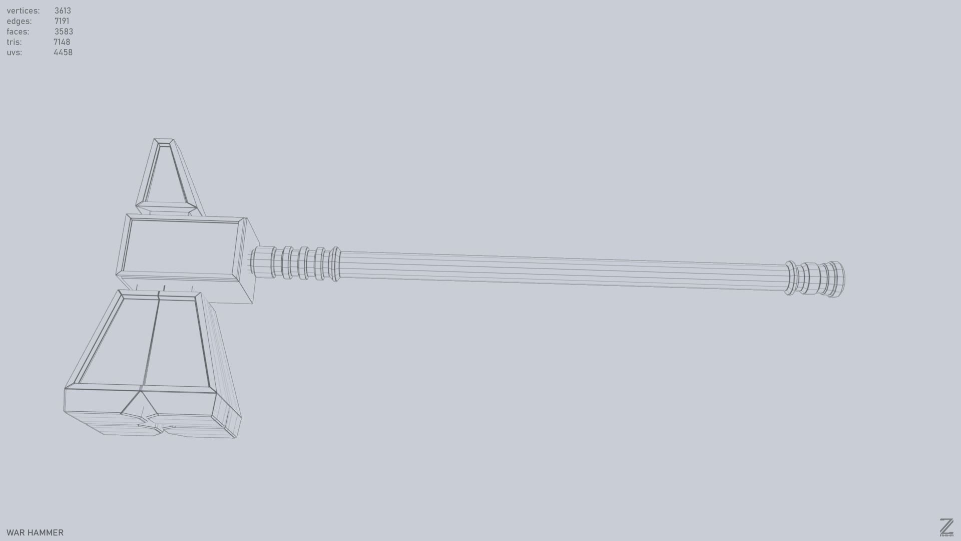 War Hammer Low-poly 3D model_12