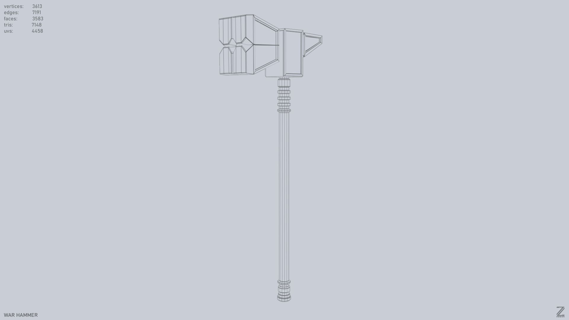 War Hammer Low-poly 3D model_9