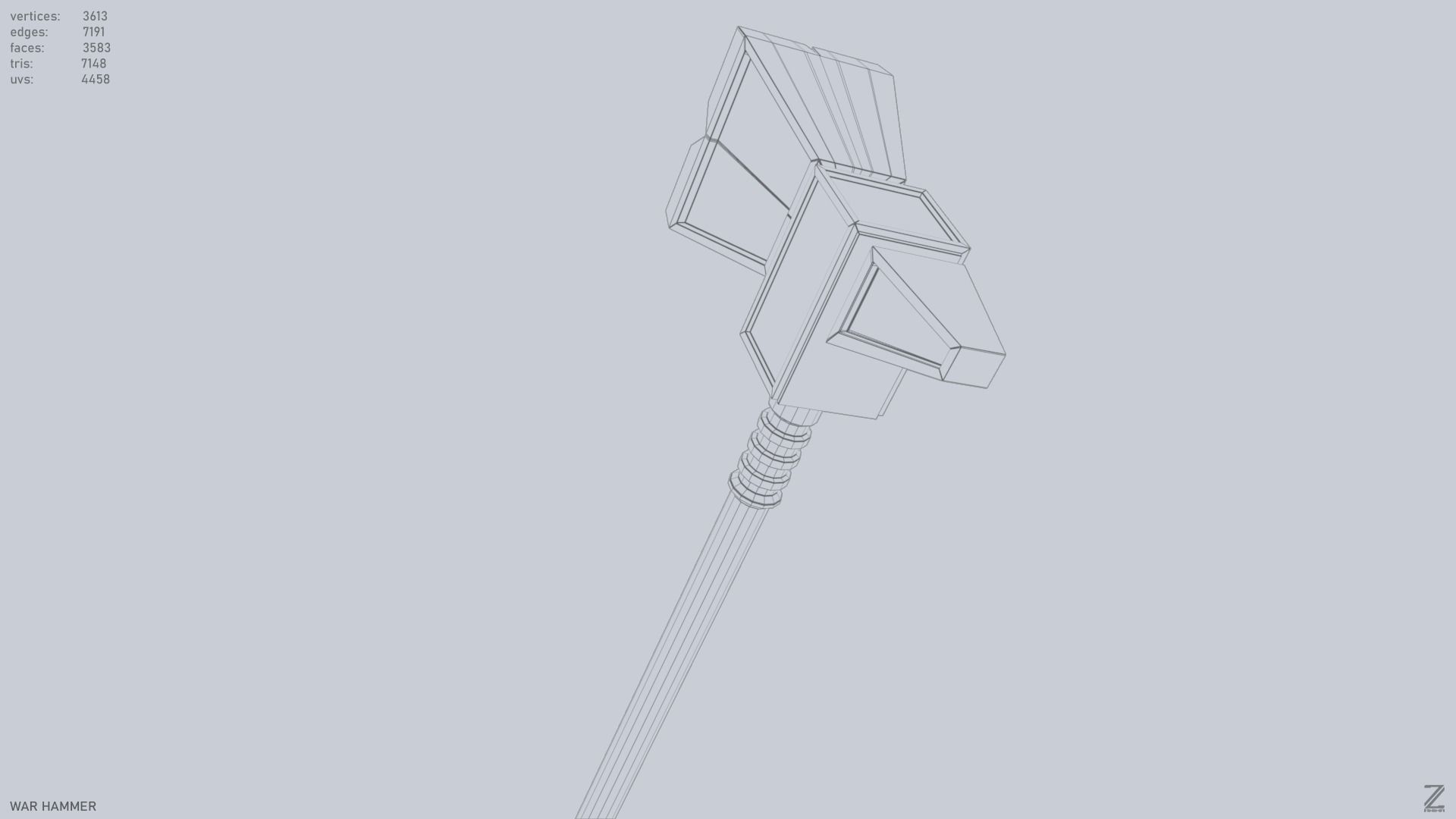 War Hammer Low-poly 3D model_14