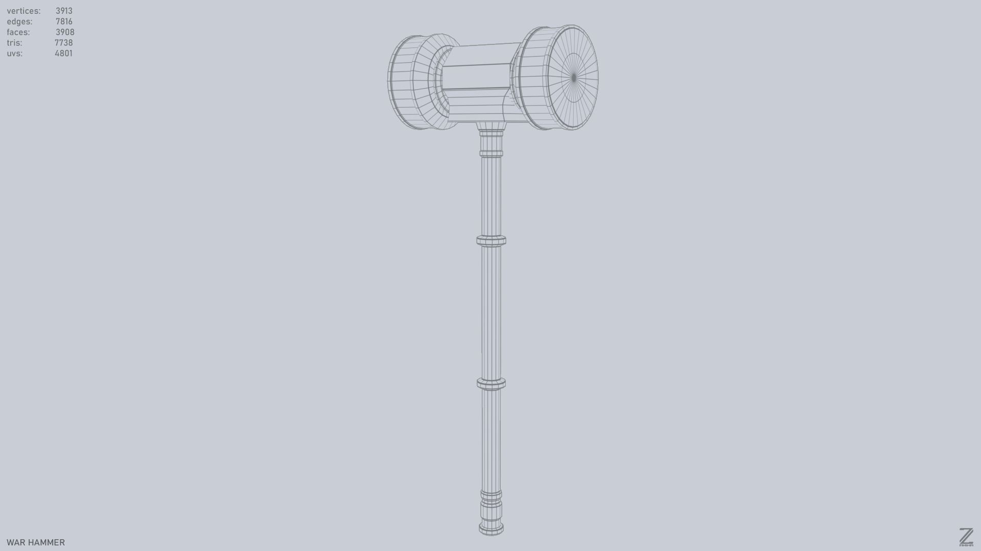 War Hammer Low-poly 3D model_9