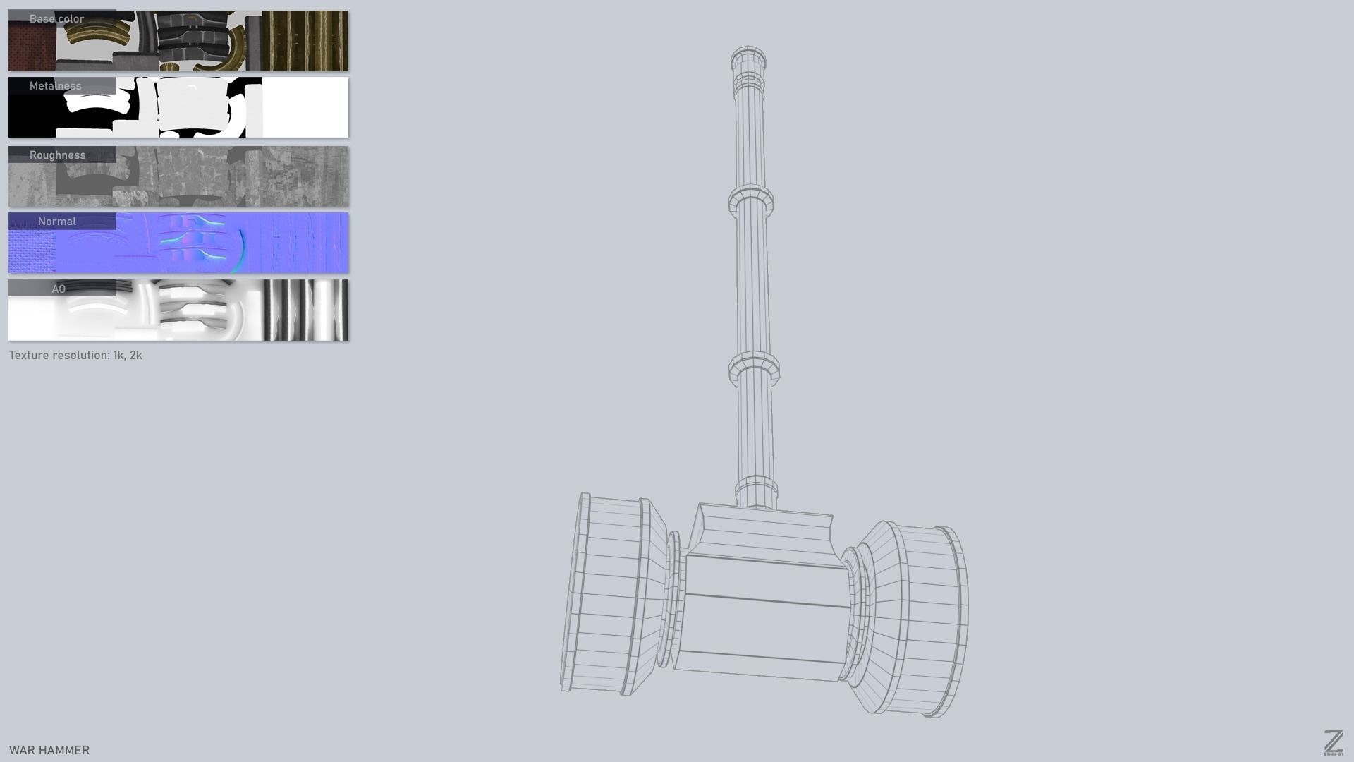 War Hammer Low-poly 3D model_2